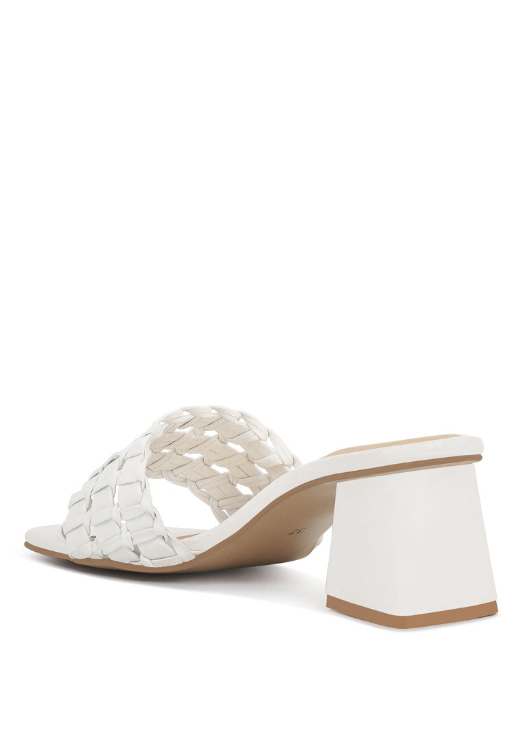 Woven Strap Detail Slip-On Sandals