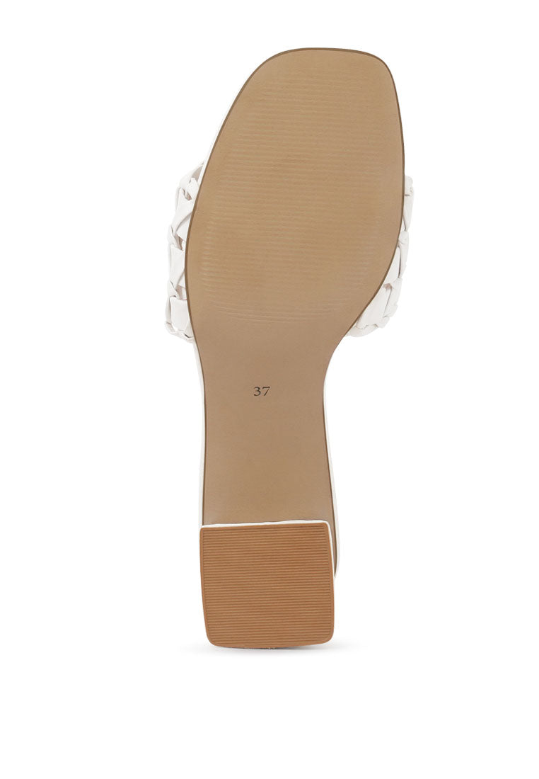 Woven Strap Detail Slip-On Sandals