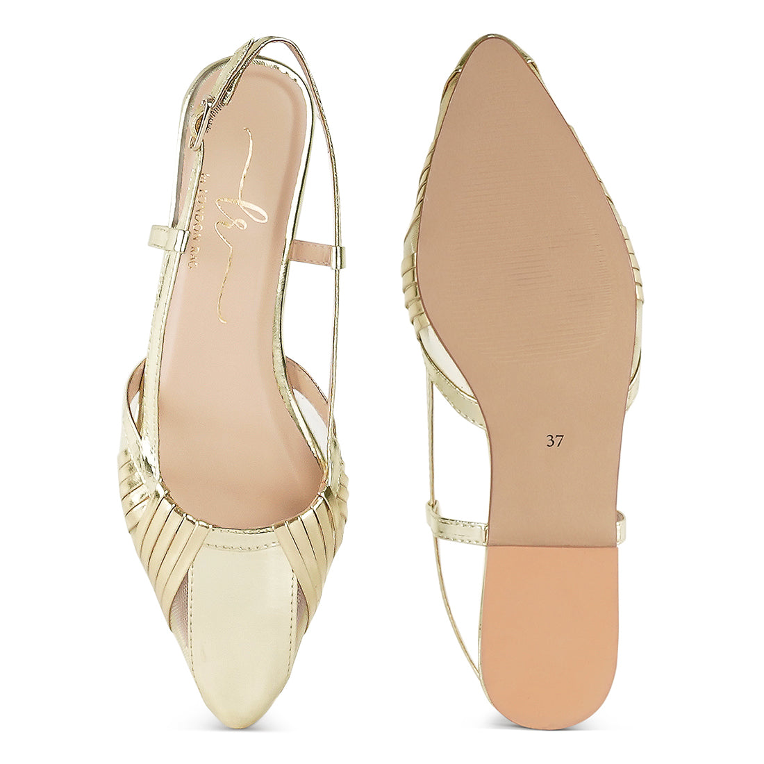 women metallic faux leather slingback sandals#color_light-gold