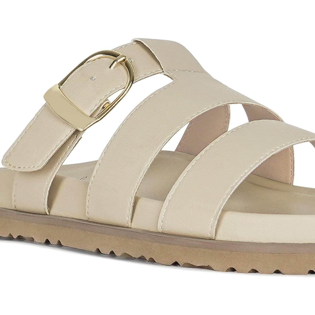 women strappy faux leather slip on flats#color_beige