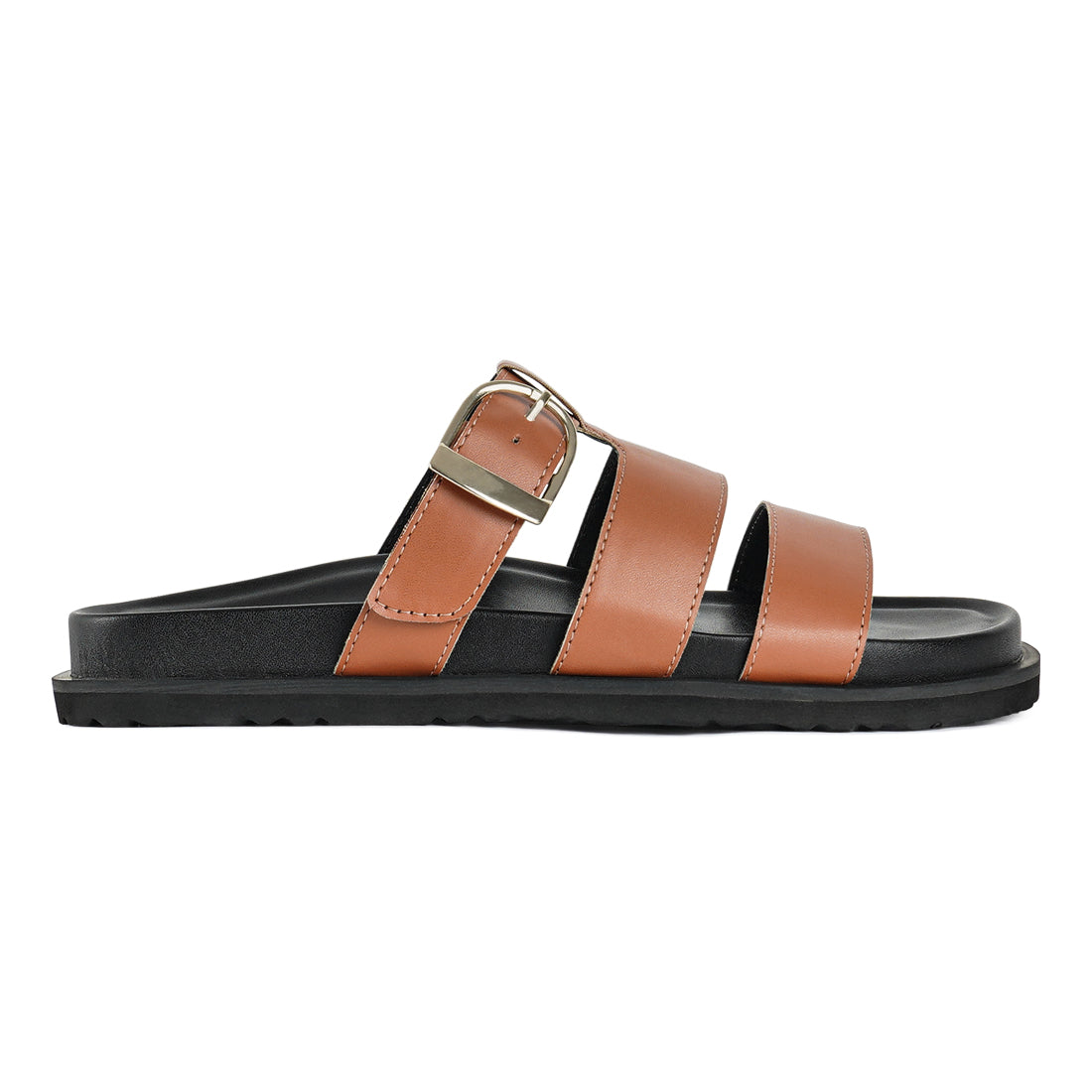 women strappy faux leather slip on flats#color_tan