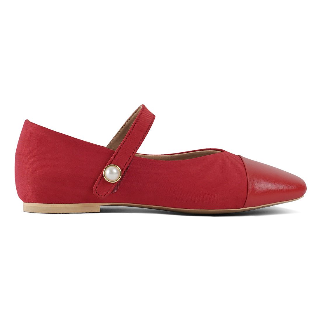 square toe mary jane ballerinas#color_red
