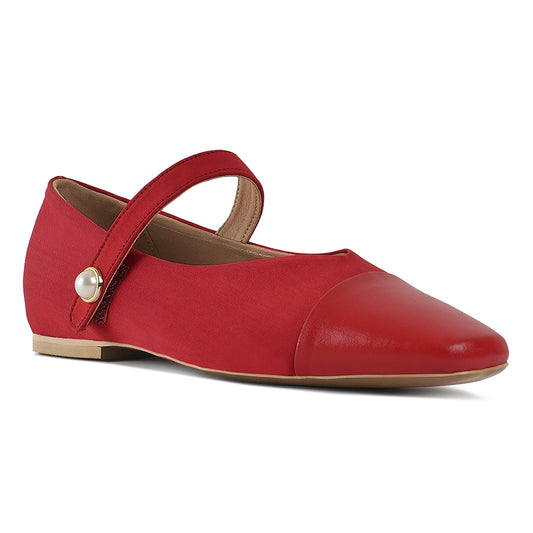 square toe mary jane ballerinas#color_red