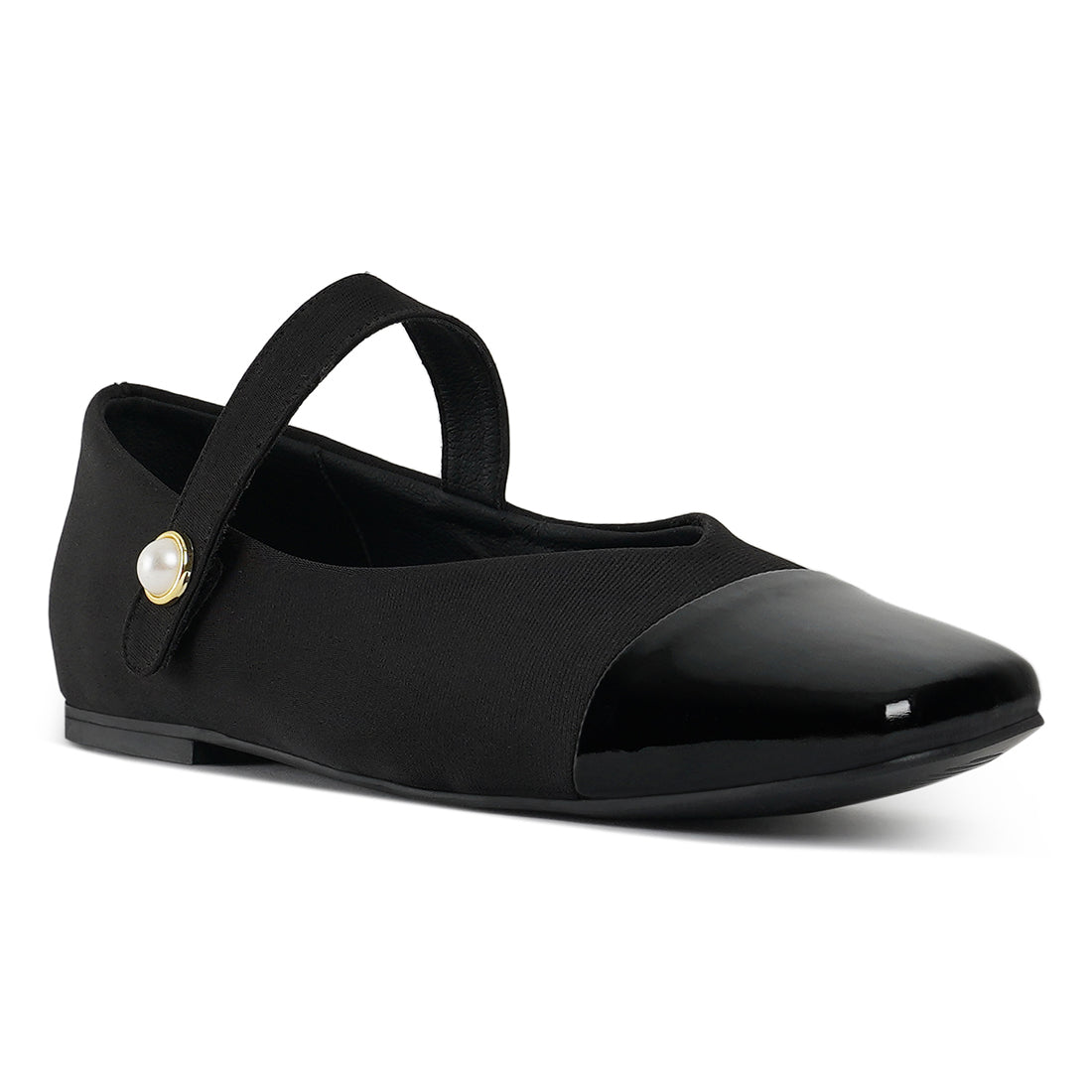 square toe mary jane ballerinas#color_black