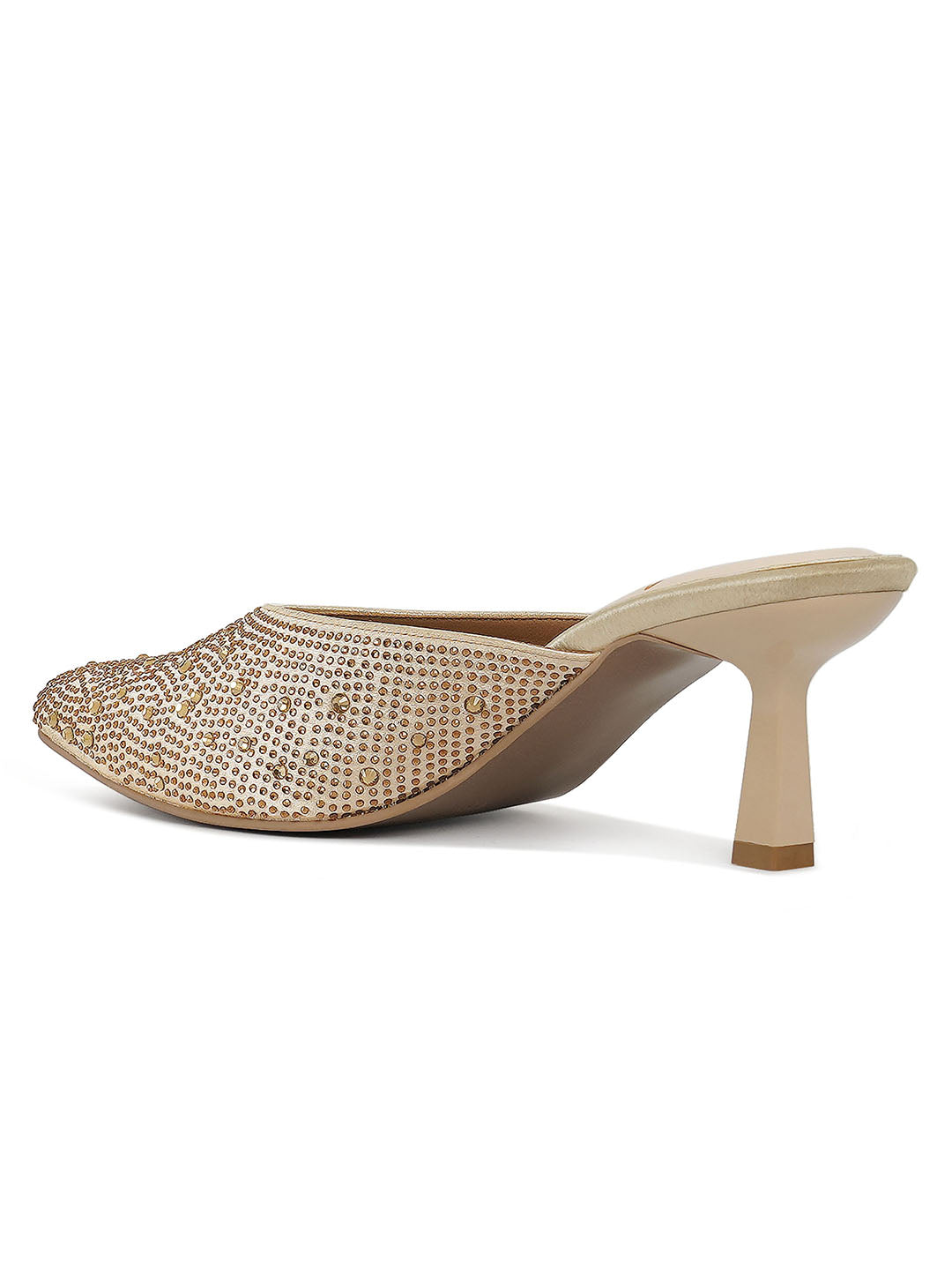 rhinestone embellished party mules#color_gold