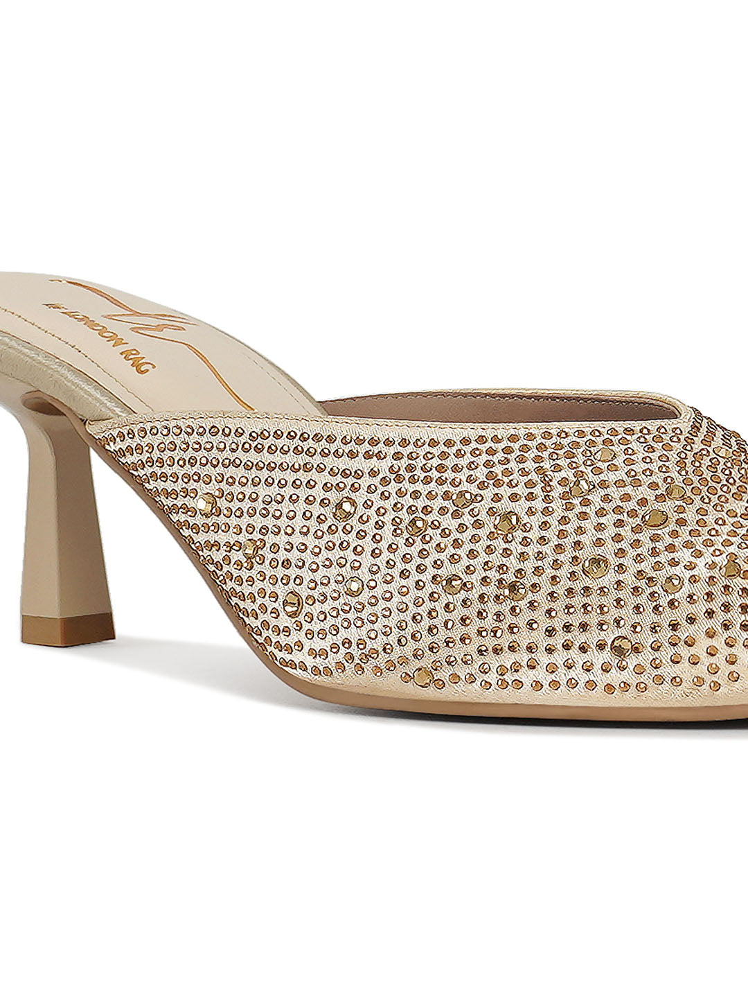 rhinestone embellished party mules#color_gold