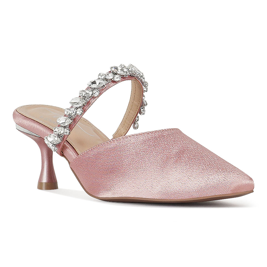 london rag women diamante embellished strap mules#color_blush