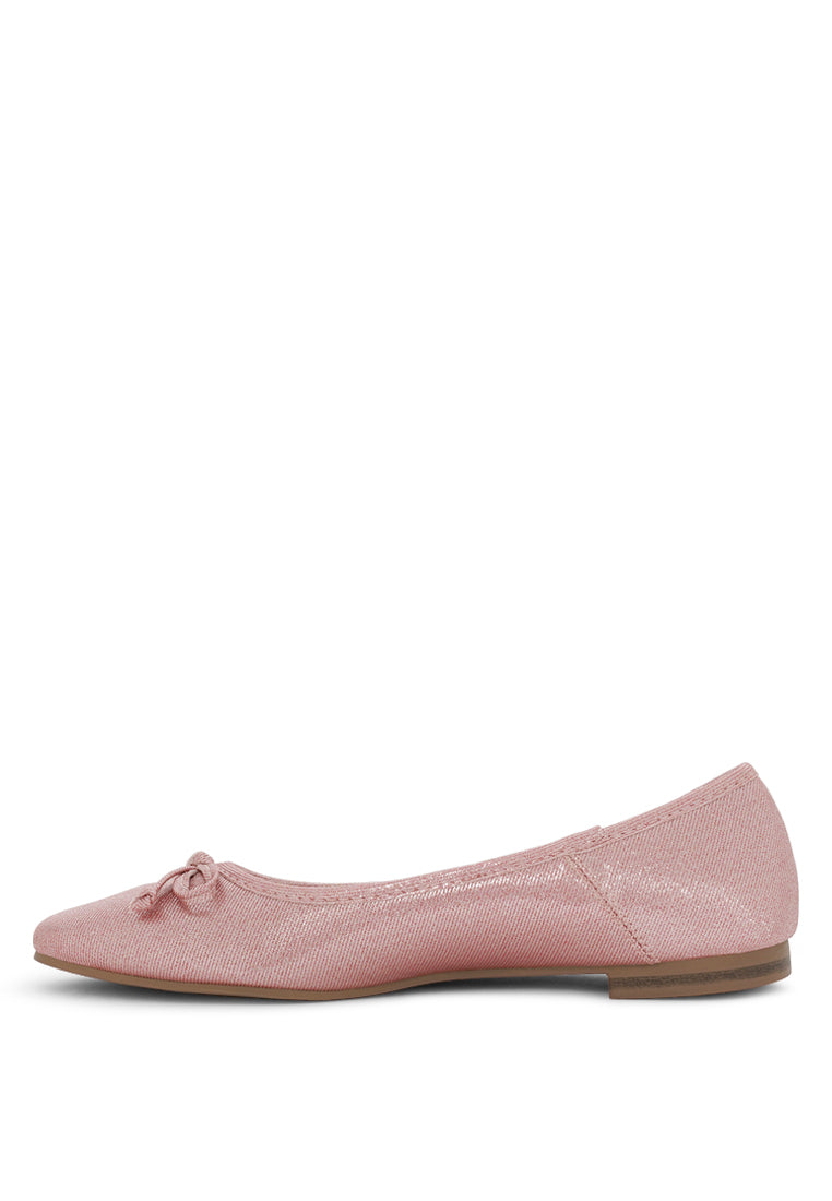 Women Glitter Faux Leather Ballerinas