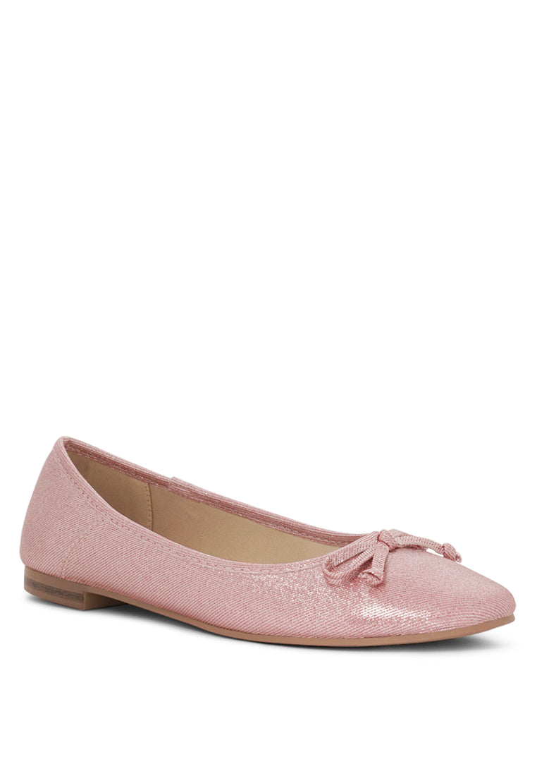 Women Glitter Faux Leather Ballerinas