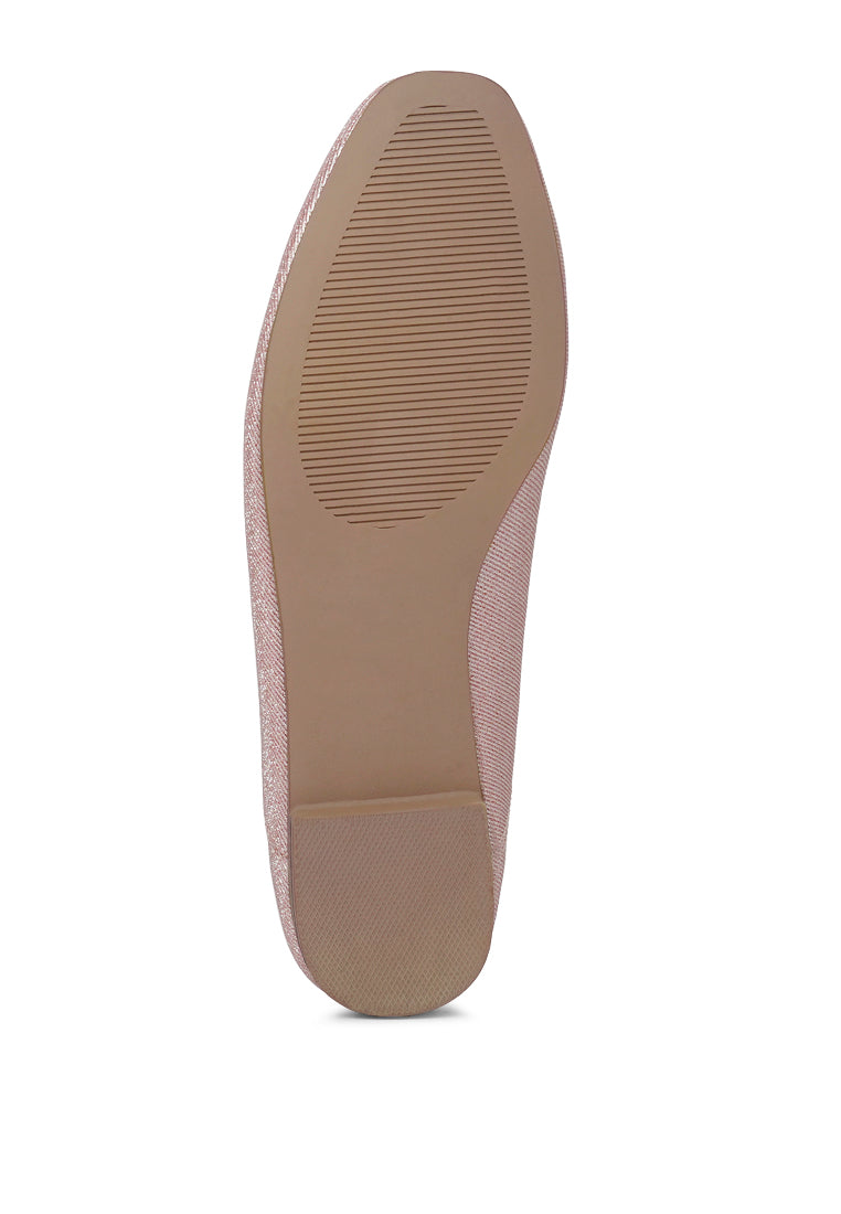 Women Glitter Faux Leather Ballerinas