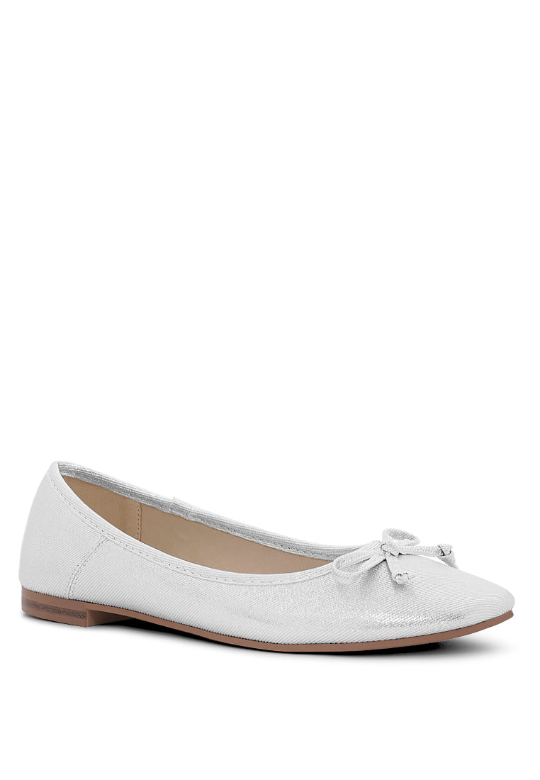 Women Glitter Faux Leather Ballerinas