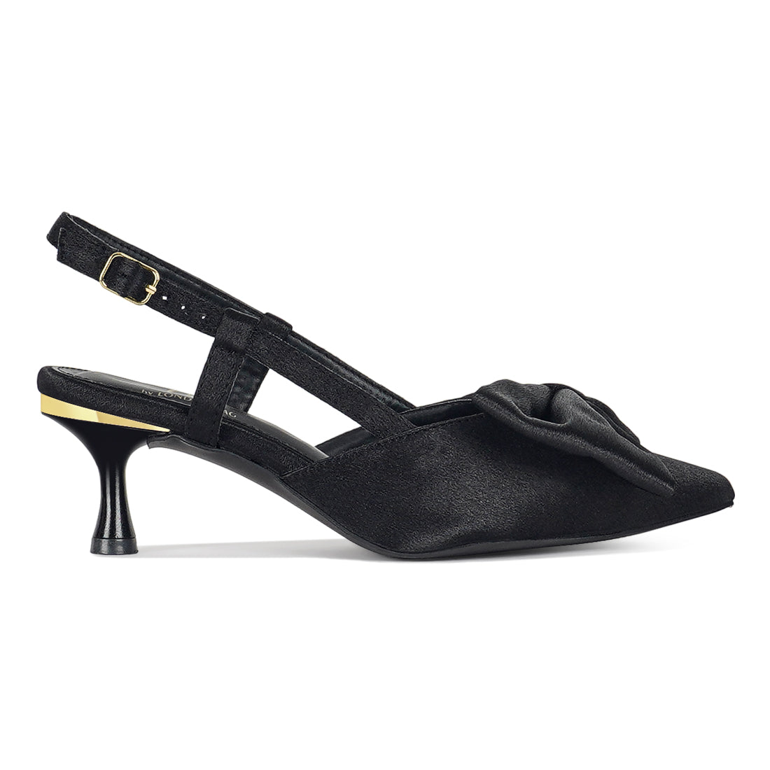 london rag women bow detail slingback sandals#color_black