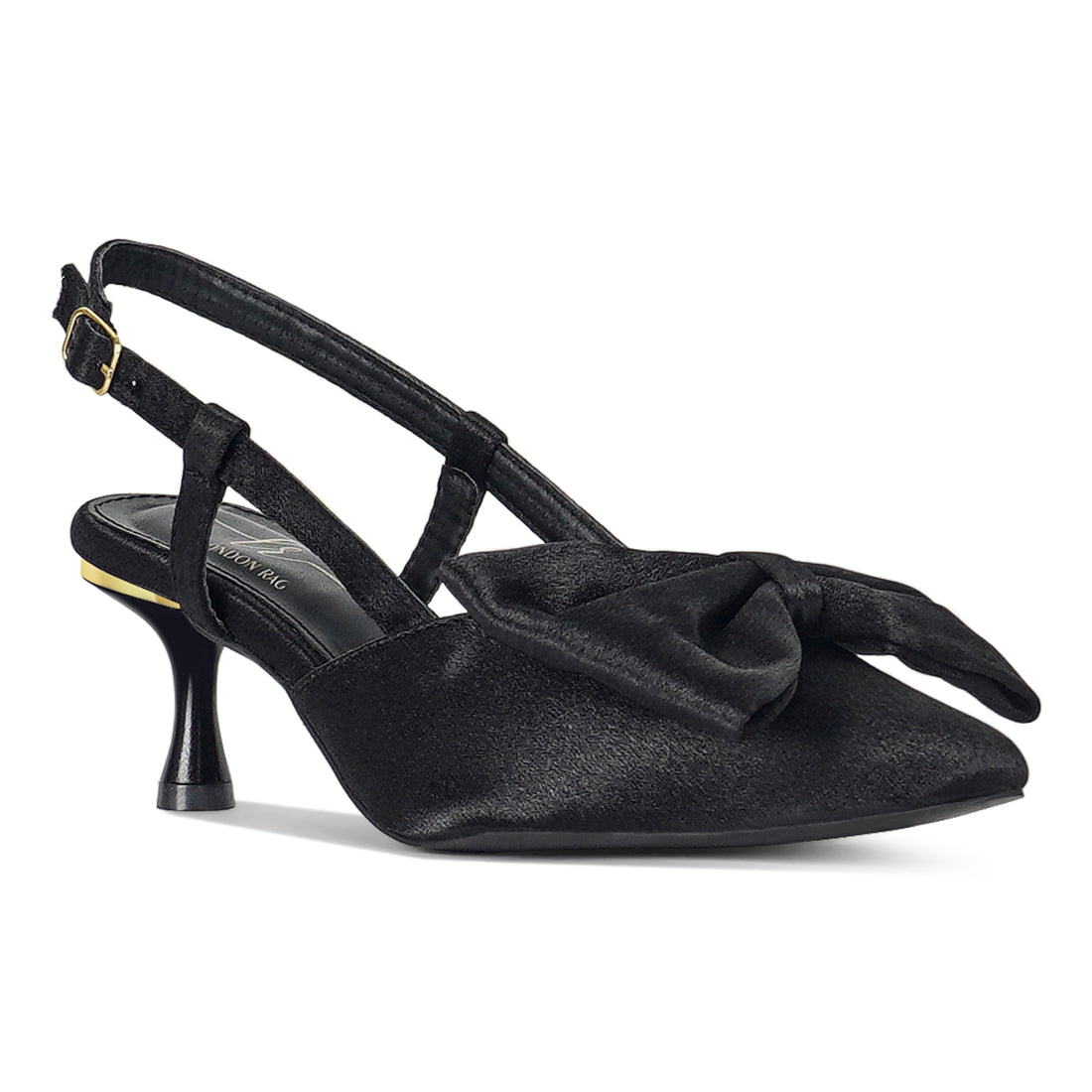 london rag women bow detail slingback sandals#color_black