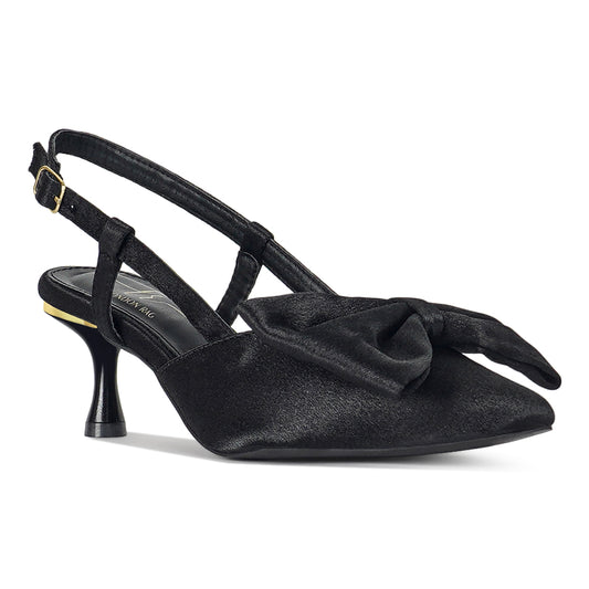 london rag women bow detail slingback sandals#color_black