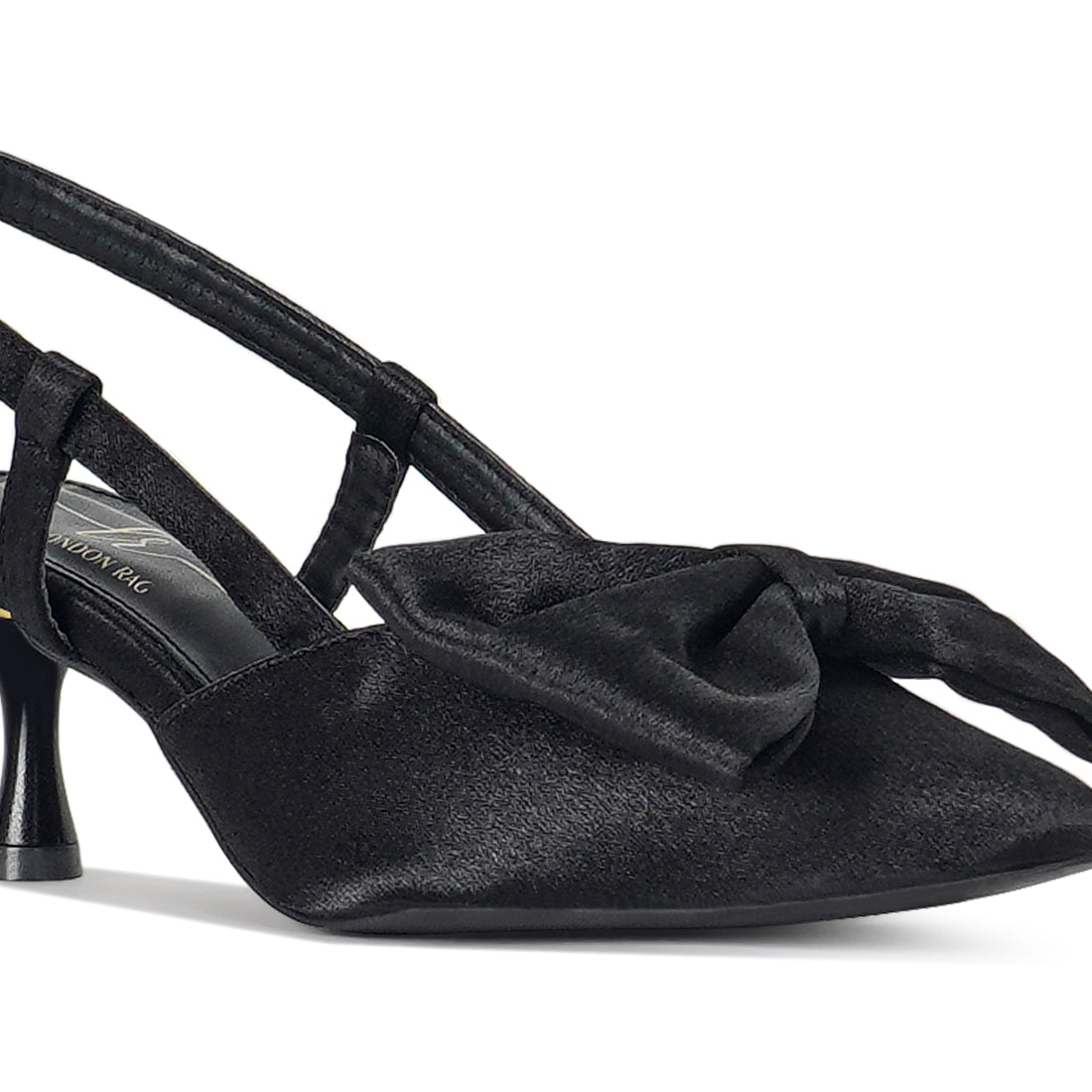 london rag women bow detail slingback sandals#color_black