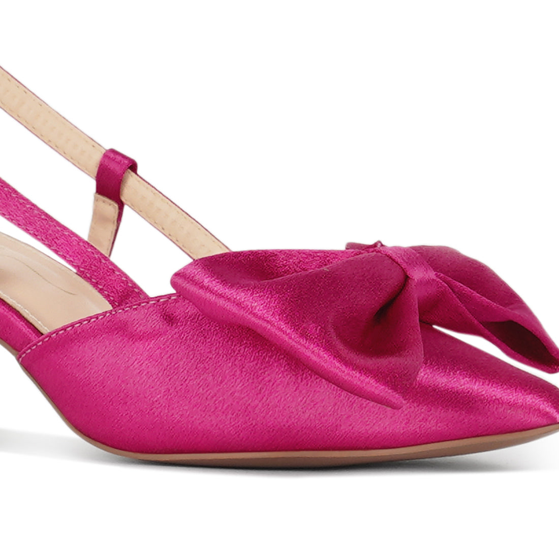 london rag women bow detail slingback sandals#color_fuchsia
