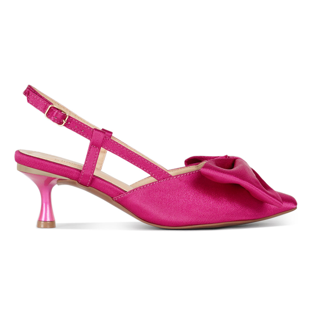 london rag women bow detail slingback sandals#color_fuchsia