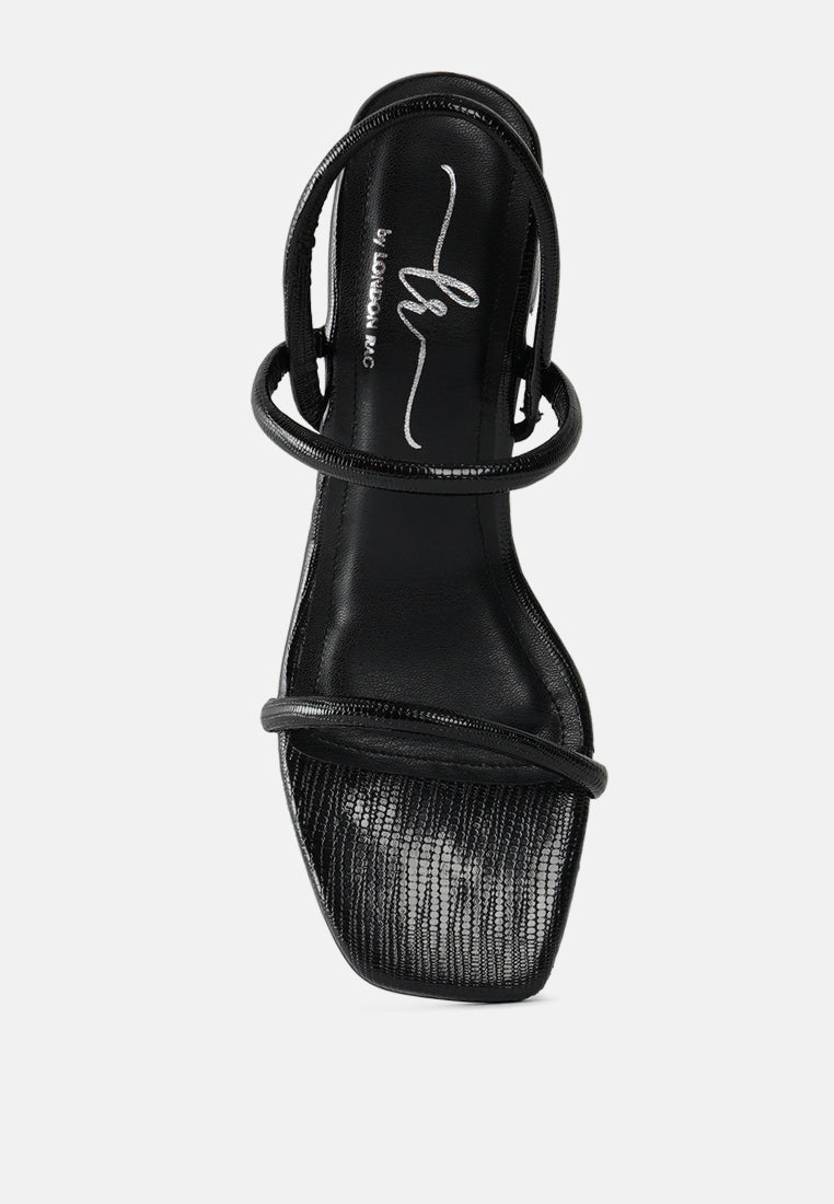 Croco Faux Leather Sandals
