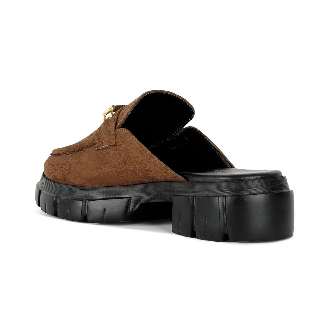 women microfiber penny strap mules#color_tan