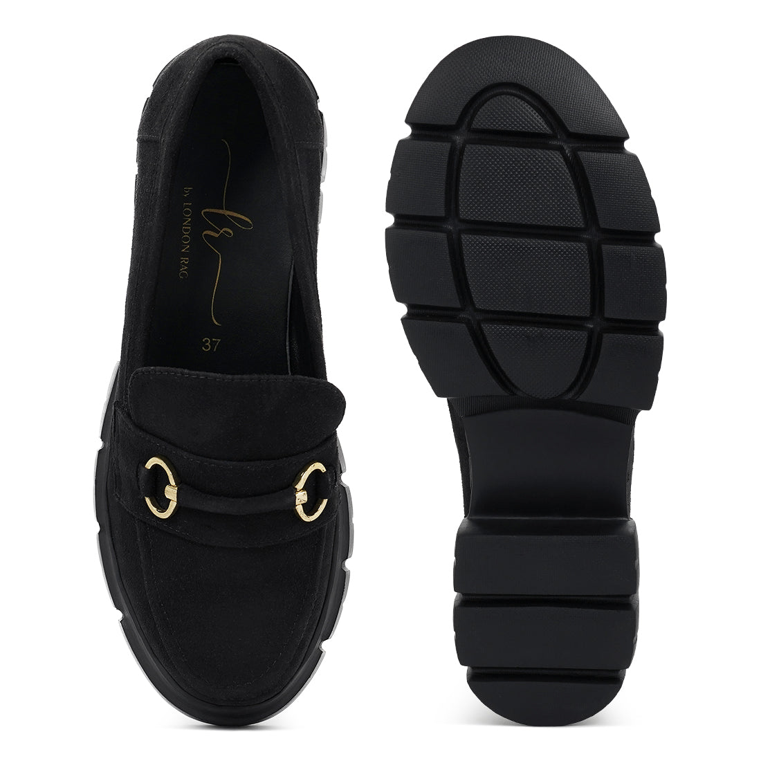 women soft microfiber chunky loafers#color_black