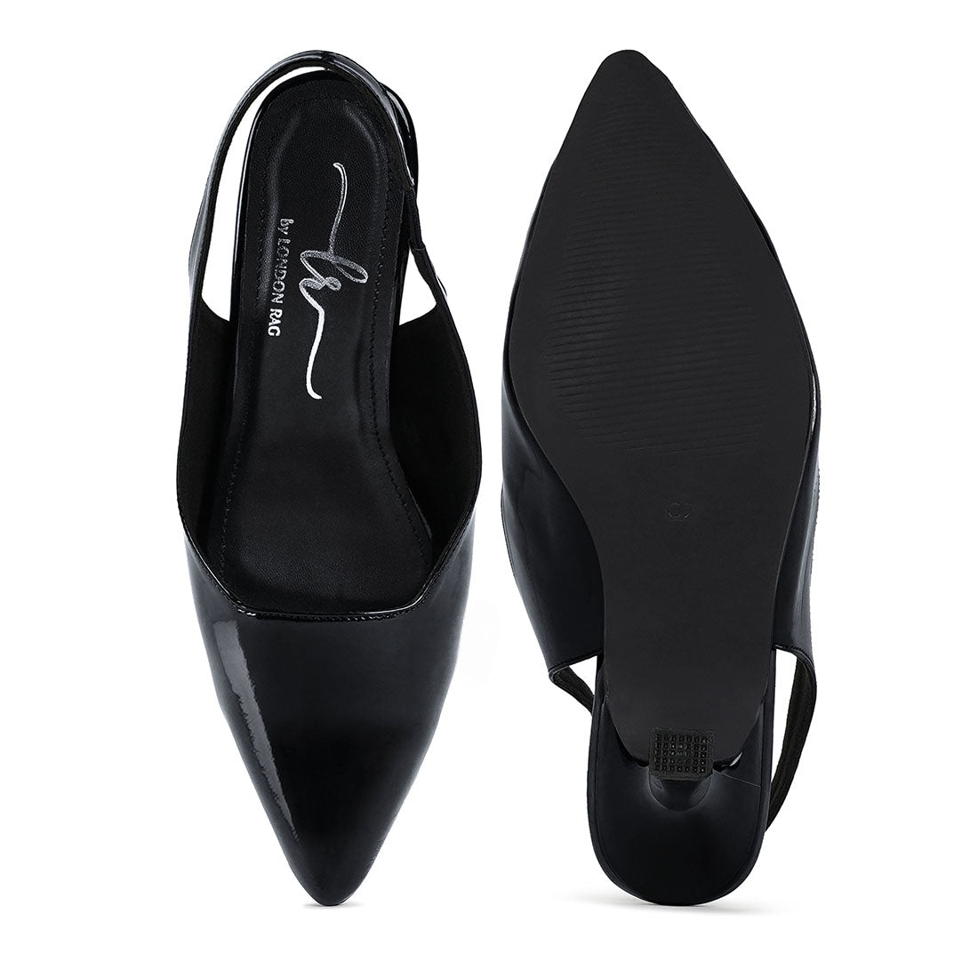 london rag women patent faux leather stiletto heels#color_black