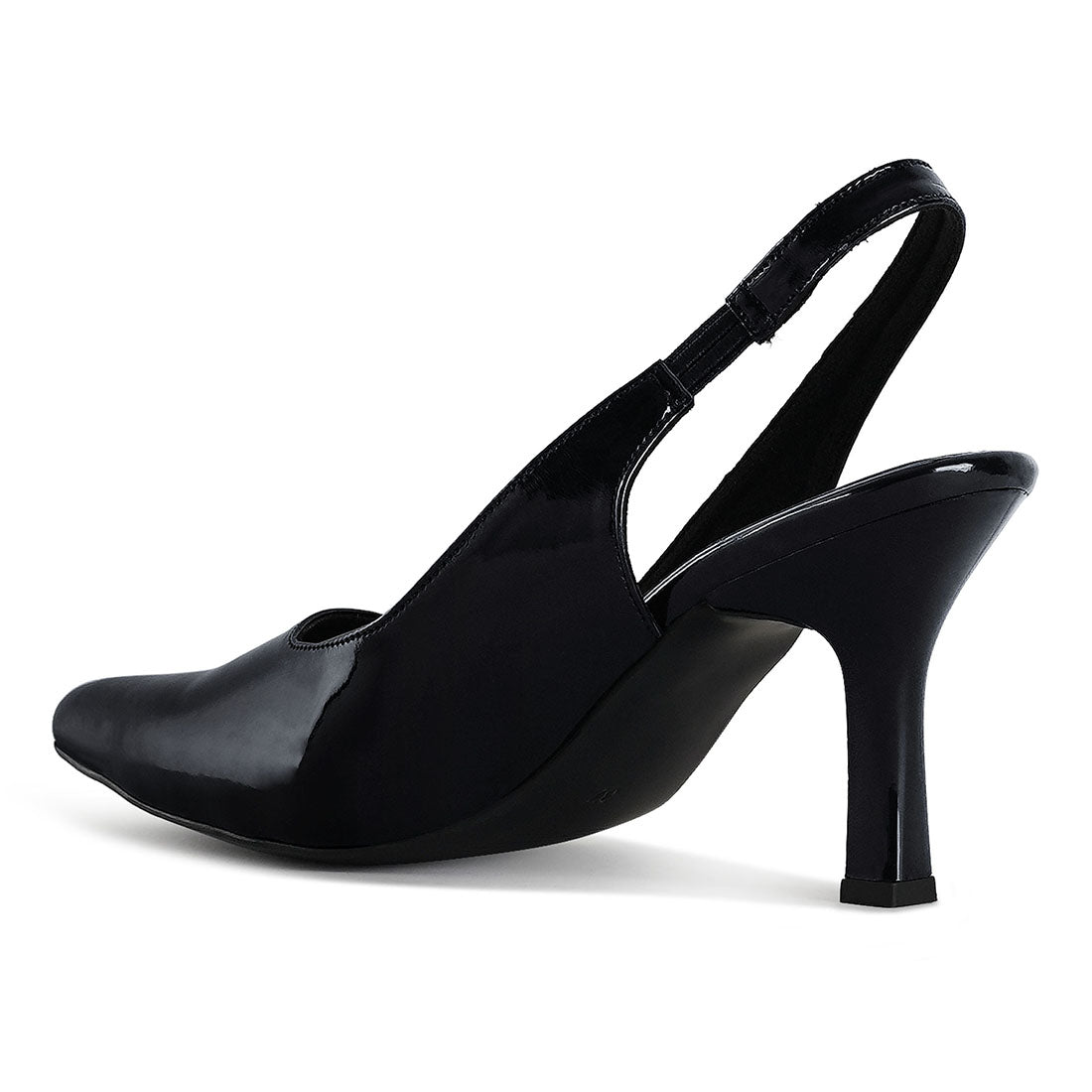 london rag women patent faux leather stiletto heels#color_black