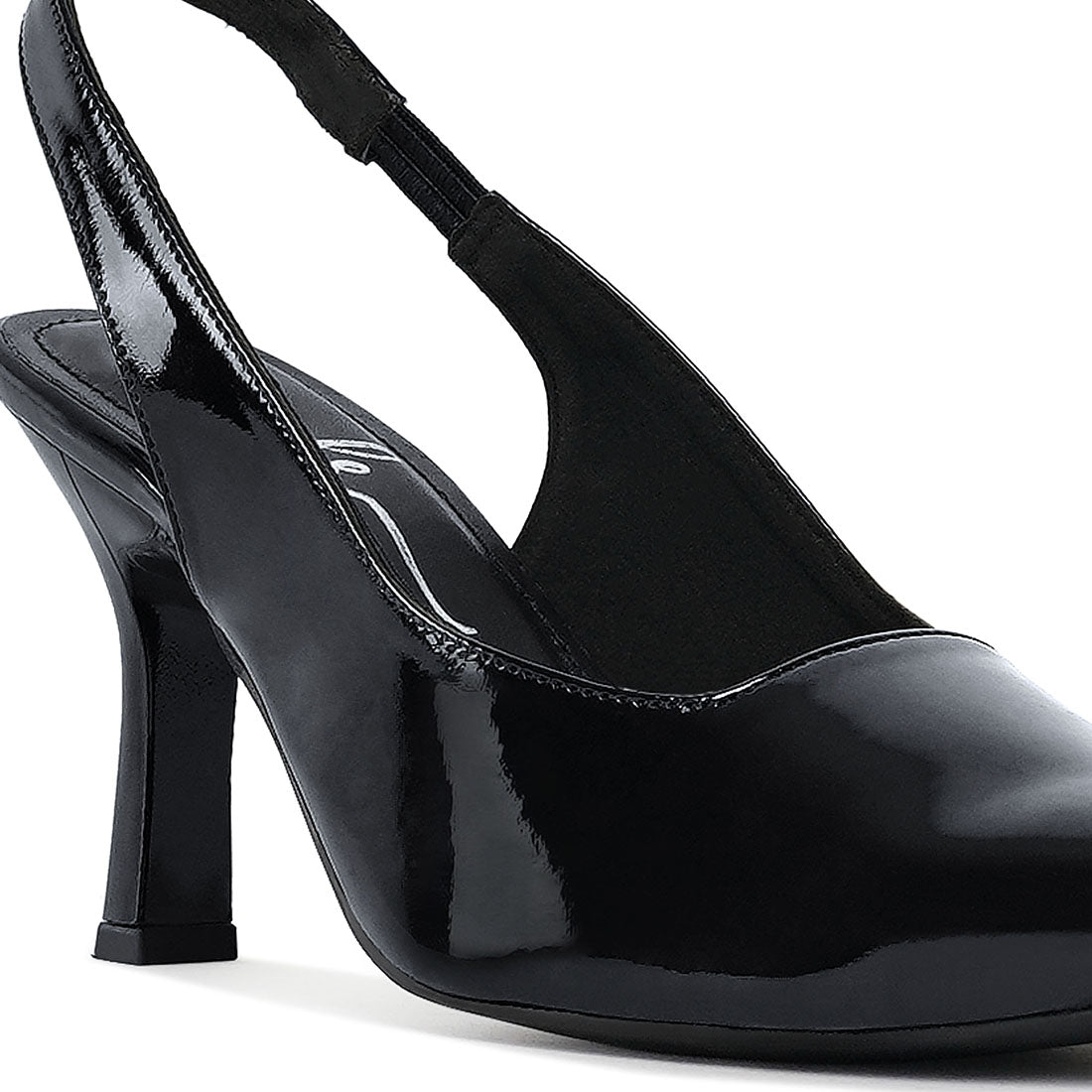 london rag women patent faux leather stiletto heels#color_black