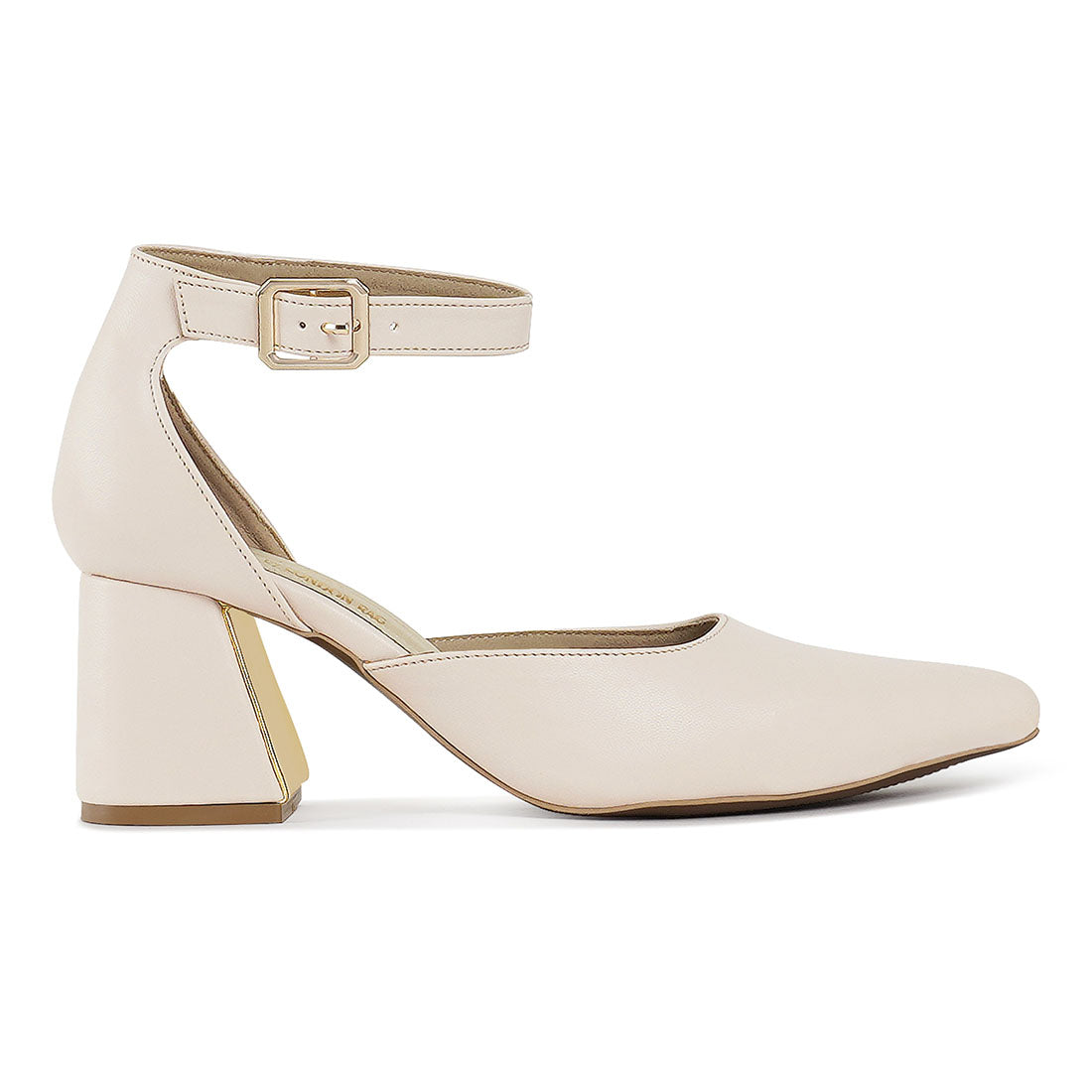 london rag women pointy-toe flared block heels#color_beige