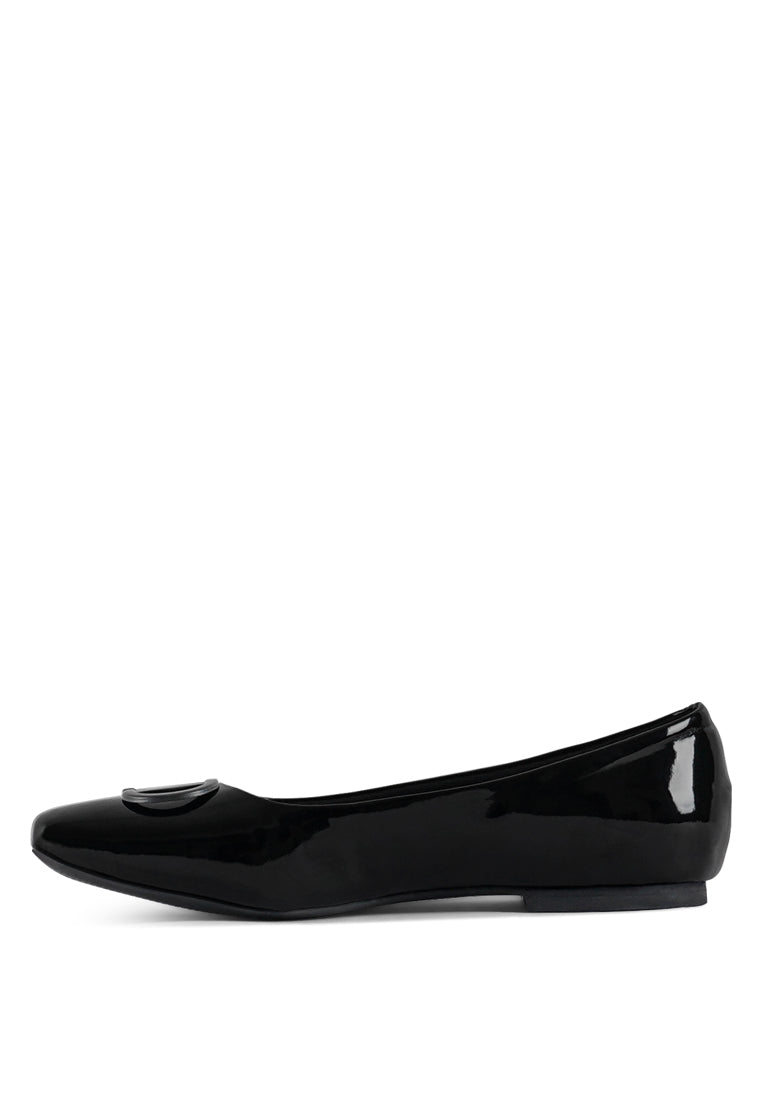 Women Pin Buckle Glitter Flat Ballerina