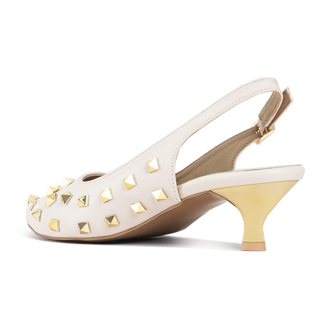 london rag women gold accent studded sandals#color_beige
