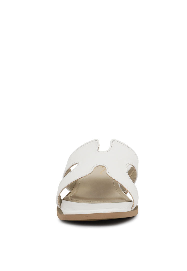 Women Faux Leather Wooden Heel Mules