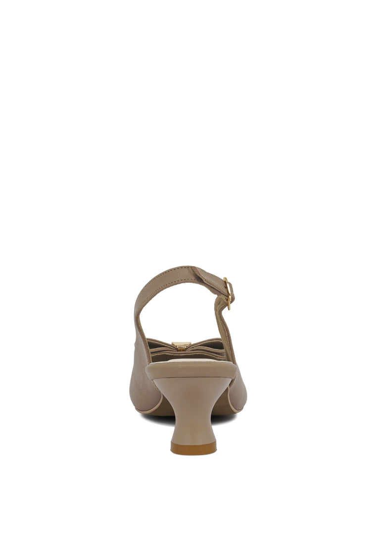 Women Flared Heel Bow Dress Heels