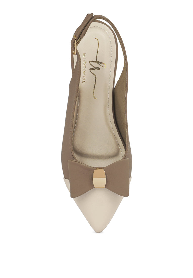 Women Flared Heel Bow Dress Heels