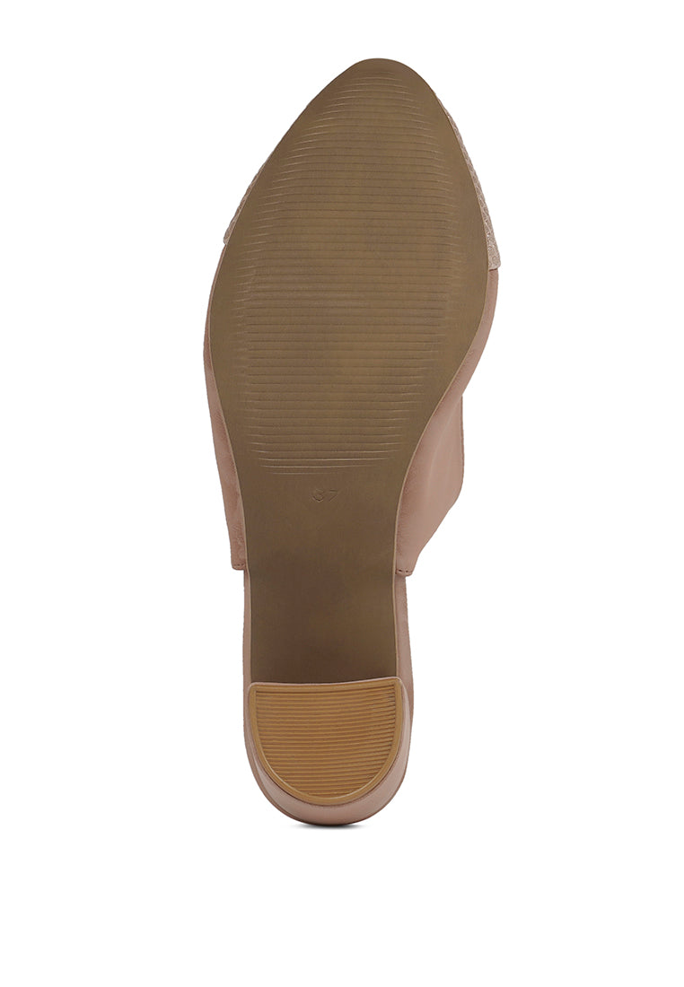 Women Pin Buckle Metallic Toe Cap Heels