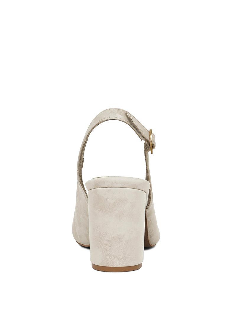 Women Pin Buckle Metallic Toe Cap Heels