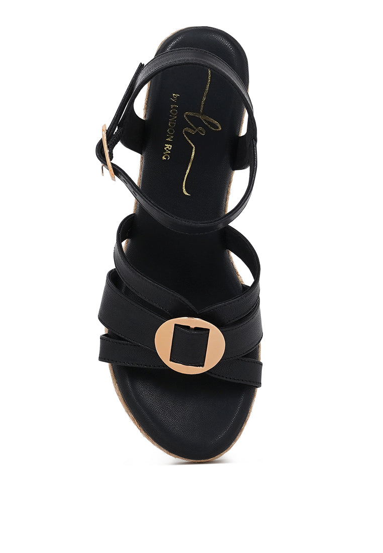 Women Comfortable Pin Buckle Espadrille Wedges