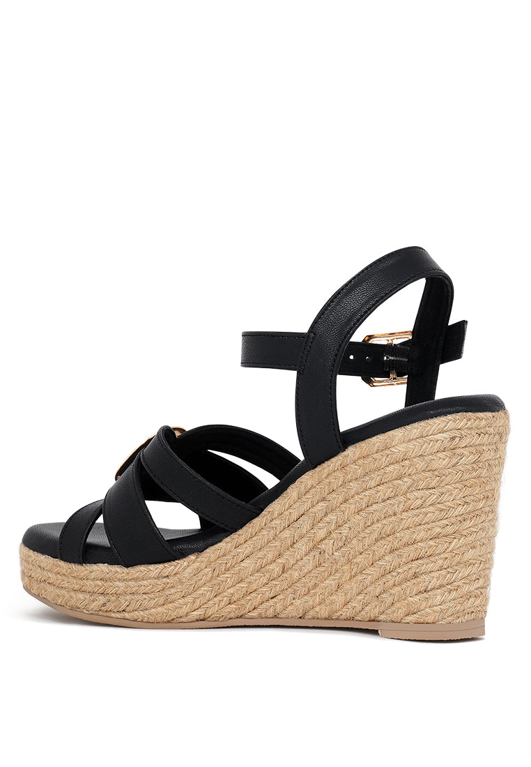 Women Comfortable Pin Buckle Espadrille Wedges
