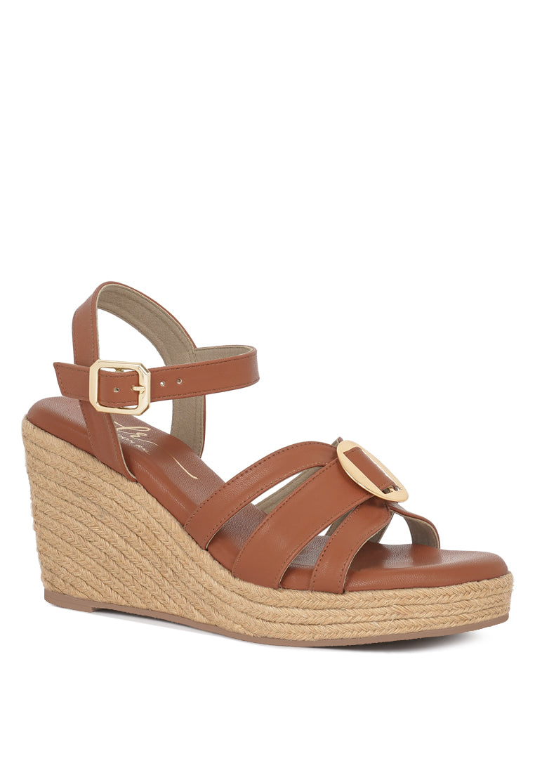Women Comfortable Pin Buckle Espadrille Wedges