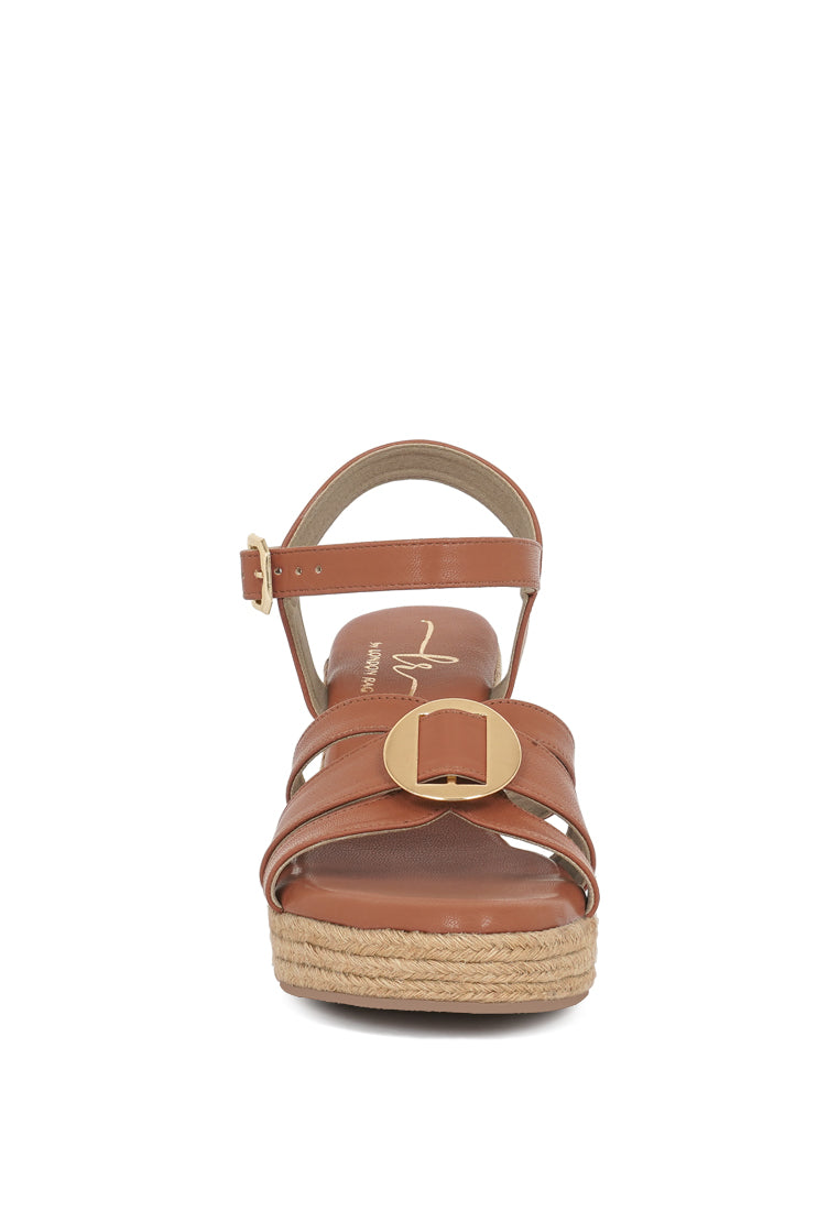 Women Comfortable Pin Buckle Espadrille Wedges