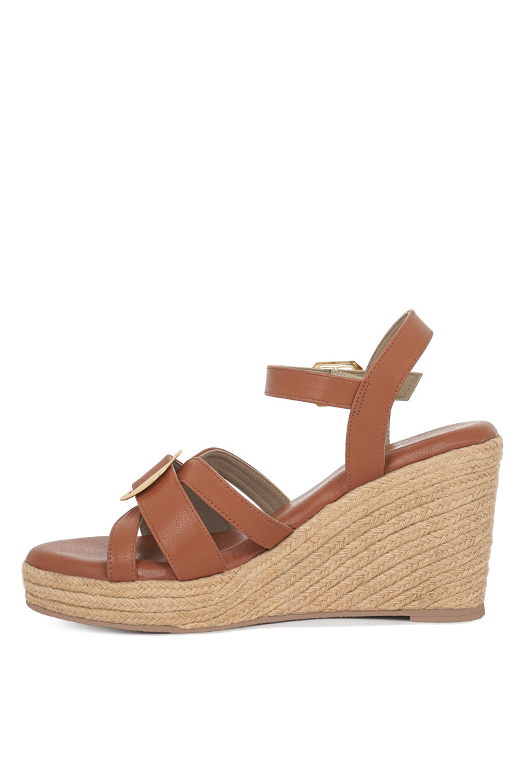 Women Comfortable Pin Buckle Espadrille Wedges