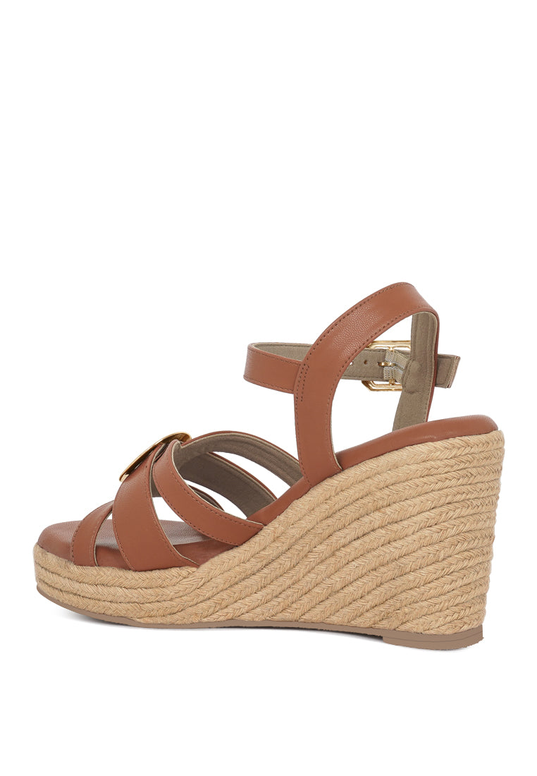 Women Comfortable Pin Buckle Espadrille Wedges