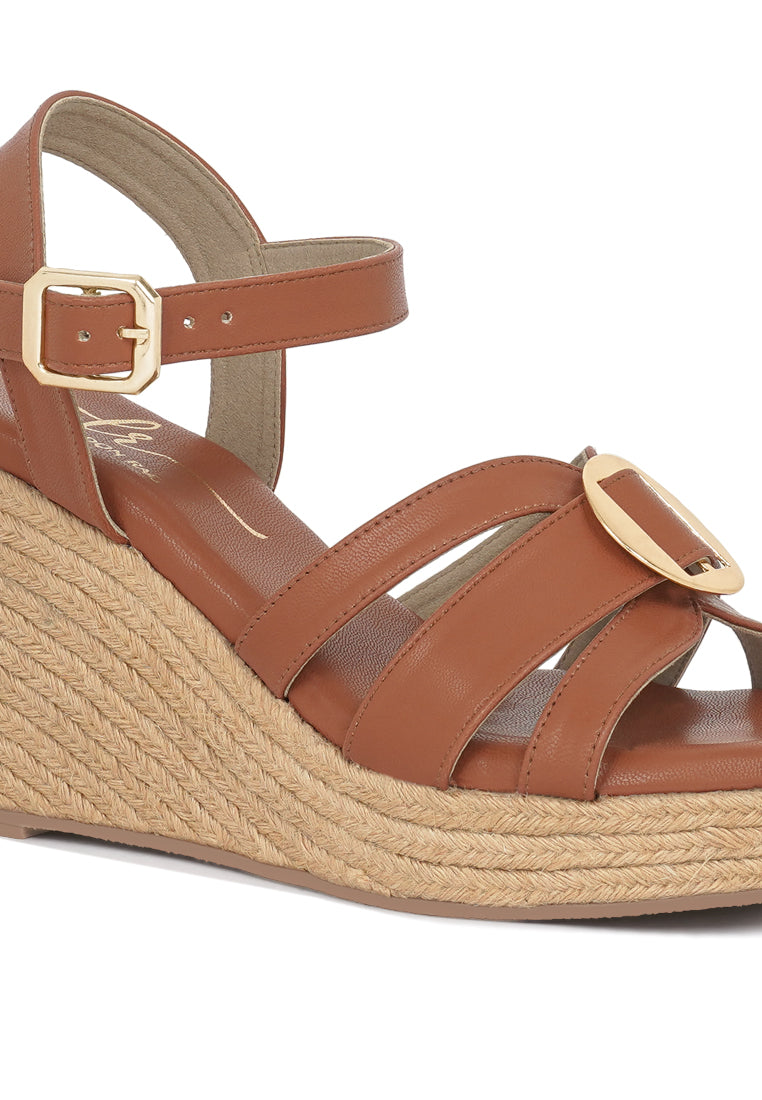 Women Comfortable Pin Buckle Espadrille Wedges