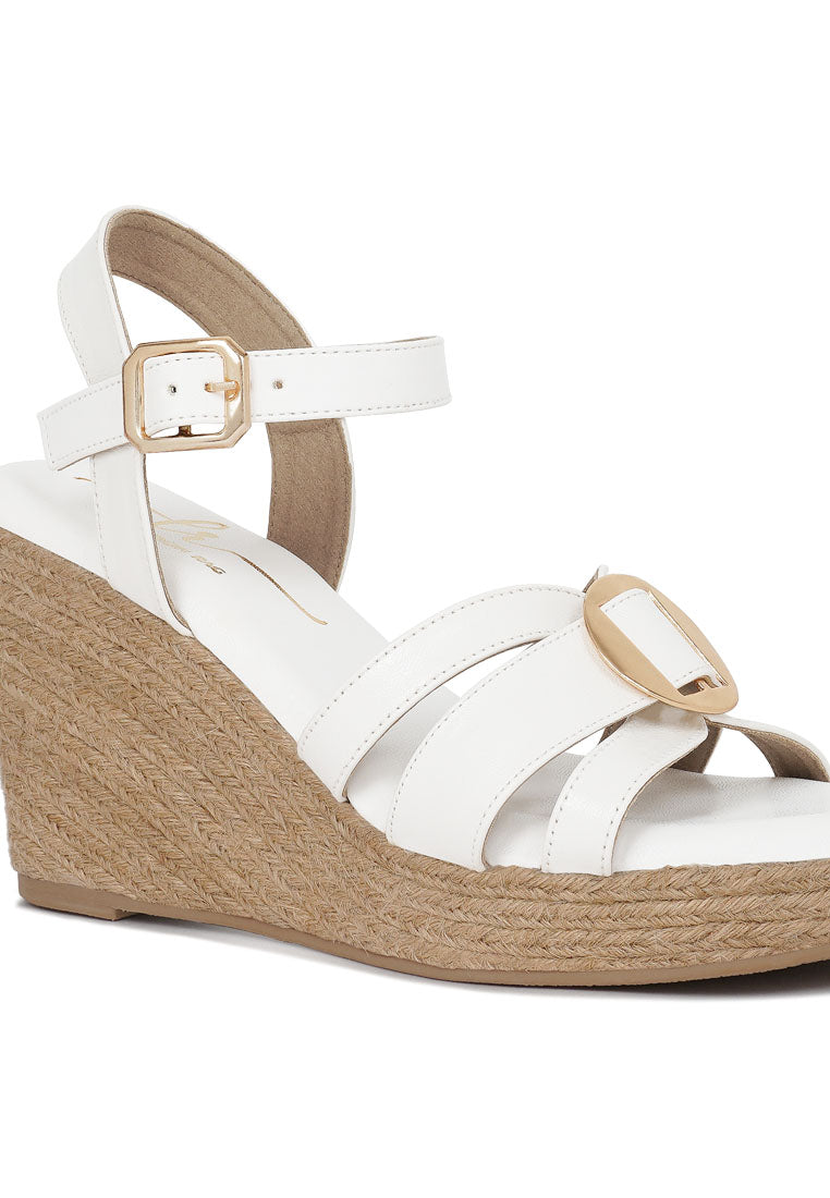 Women Comfortable Pin Buckle Espadrille Wedges