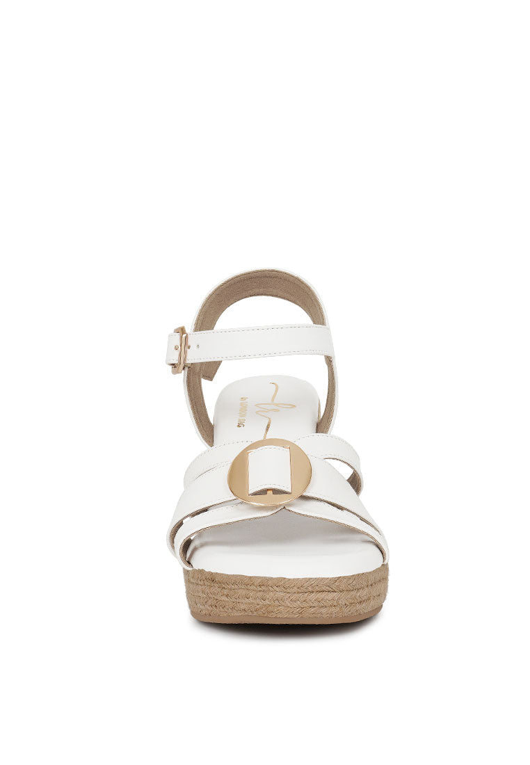 Women Comfortable Pin Buckle Espadrille Wedges