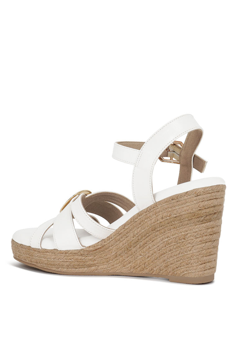 Women Comfortable Pin Buckle Espadrille Wedges