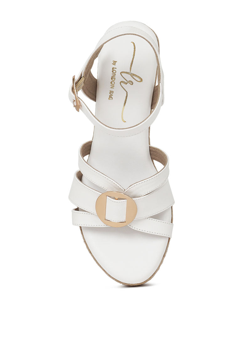 Women Comfortable Pin Buckle Espadrille Wedges