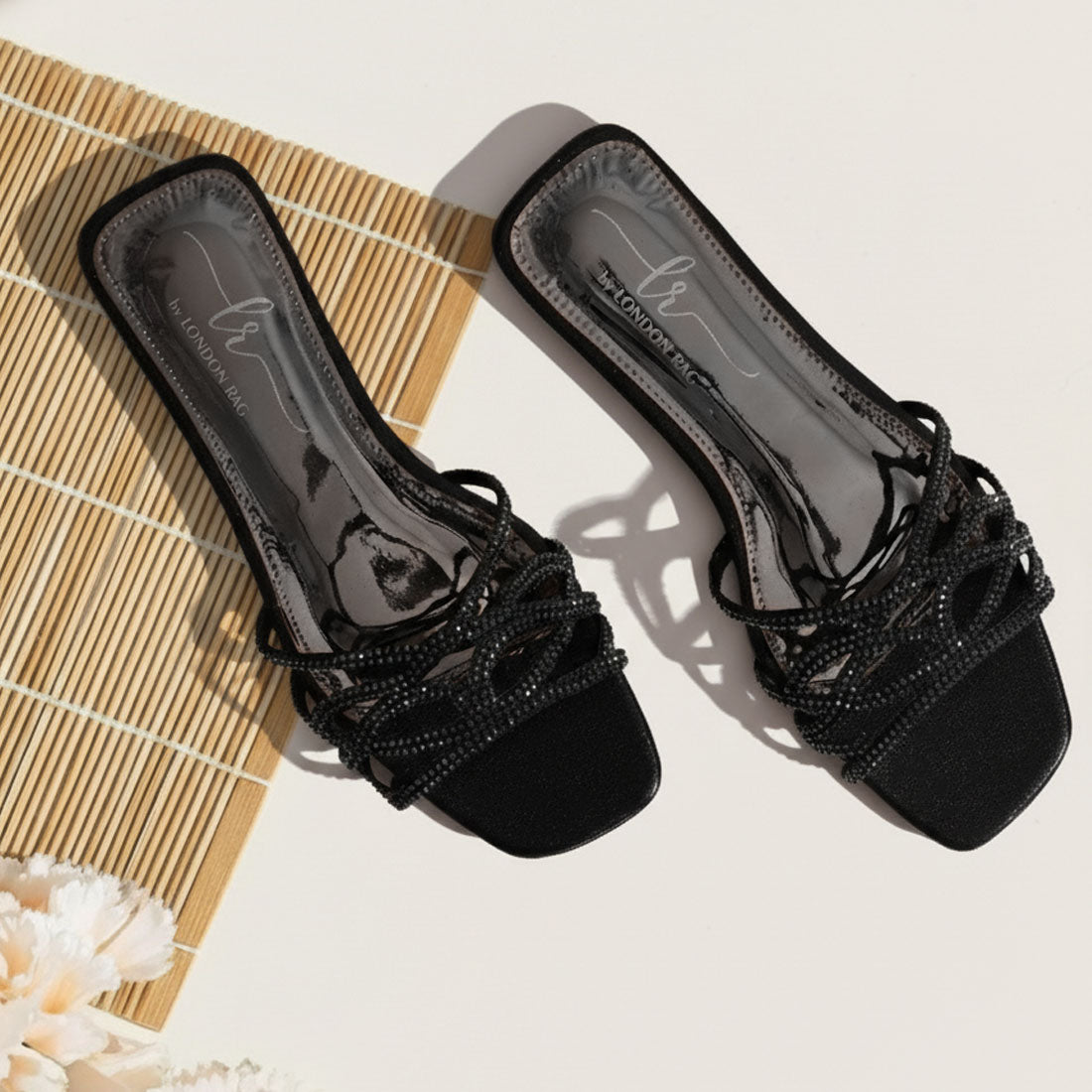 Women Rhinestone-Embellished Slip-On Flats