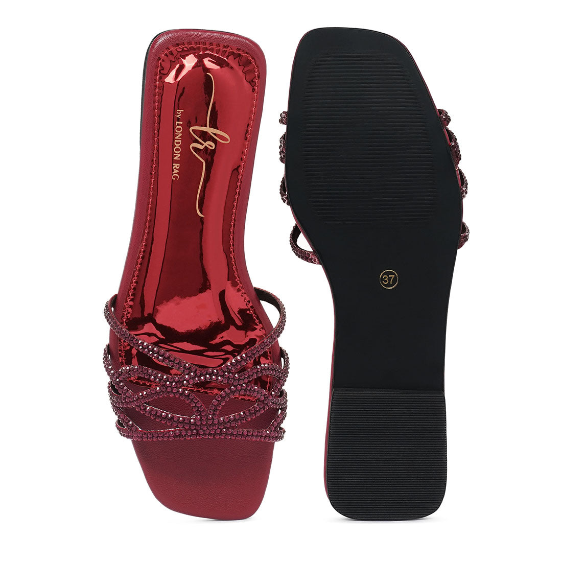 women rhinestone-embellished slip-on flats#color_burgundy