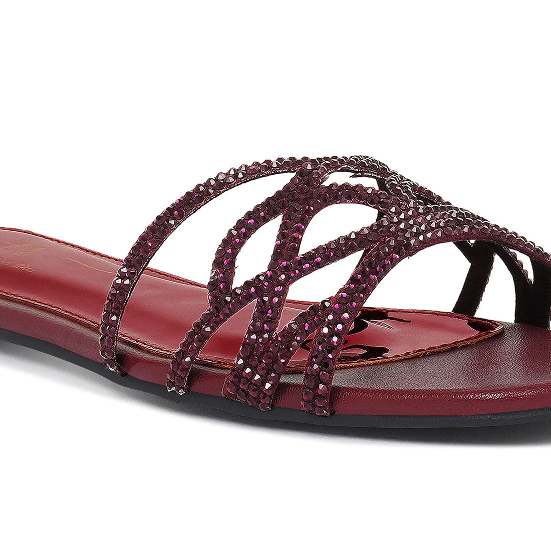 women rhinestone-embellished slip-on flats#color_burgundy