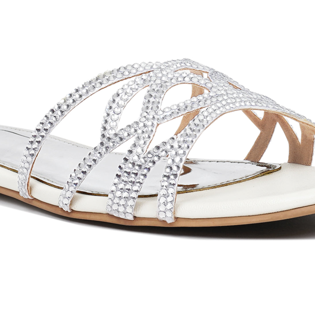 women rhinestone-embellished slip-on flats#color_white